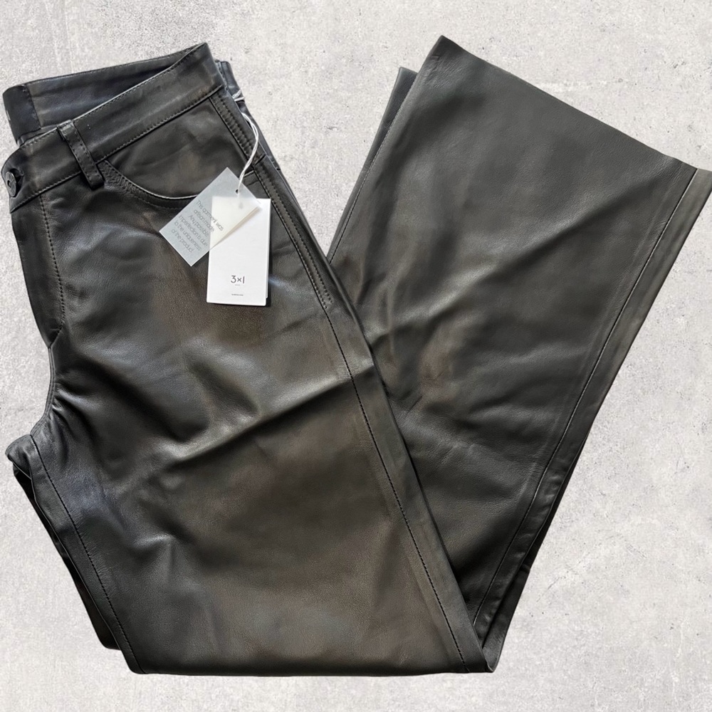 3 x 1 Charlie Leather Trousers in Black - Size 26